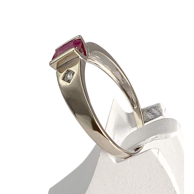 Bague d'occasion or 375 blanc rubiszirconias - vue 2