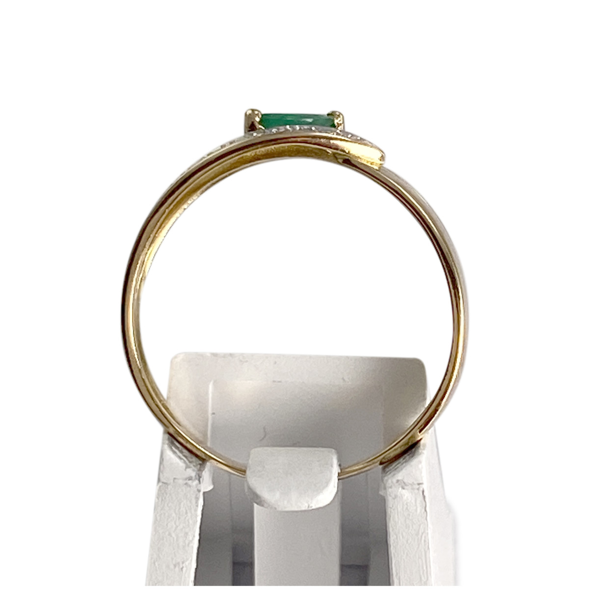 Bague d'occasion or 750 2 tons emeraude diamant - vue 3