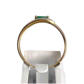 Bague d'occasion or 750 2 tons emeraude diamant