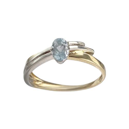 Bague d'occasion or 750 jaune aigue marine