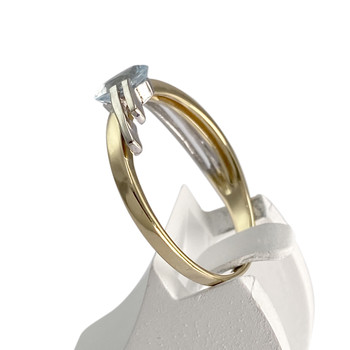 Bague d'occasion or 750 jaune aigue marine