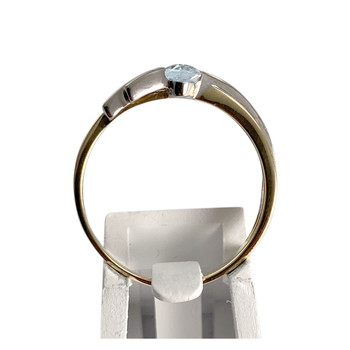 Bague d'occasion or 750 jaune aigue marine