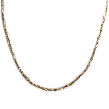 Collier d'occasion 3 ors 750, maille torsadée, 47 cm