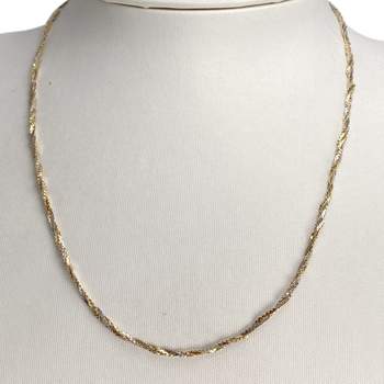Collier d'occasion 3 ors 750, maille torsadée, 47 cm