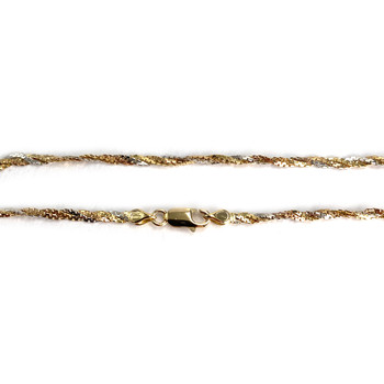 Tweedehands ketting van 750 drievoudig goud, gedraaide schakels