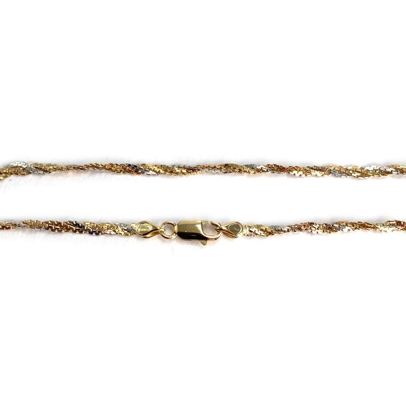 Collier d'occasion 3 ors 750  maille torsadee - vue 3