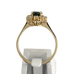 Bague d'occasion or 750 jaune diamants saphir - vue 3