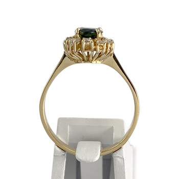 Bague d'occasion or 750 jaune diamants saphir