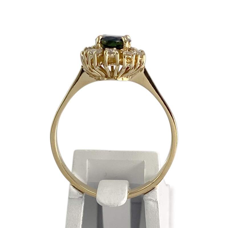 Bague d'occasion or 750 jaune diamants saphir - vue 3