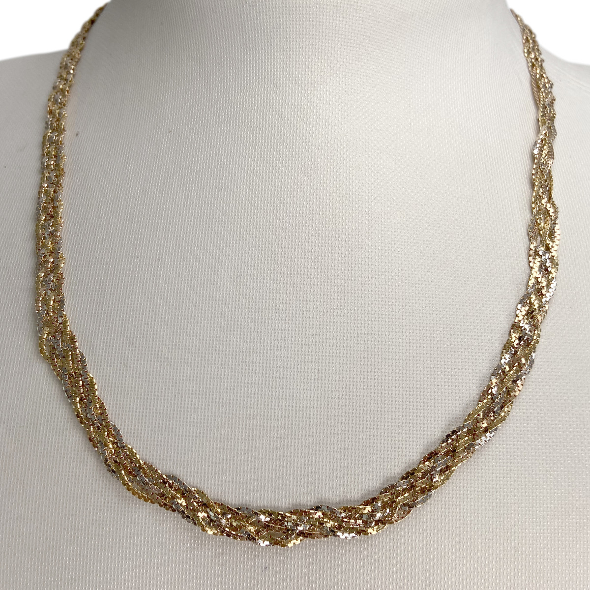 Collier d'occasion 3 ors 750  maille torsadee - vue 2