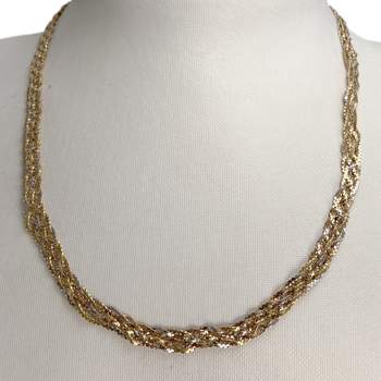 Tweedehands ketting van 750 drievoudig goud, gedraaide schakels, 46 cm