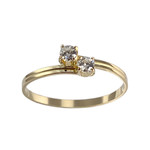 Bague d'occasion or 750 jaune zirconias - vue 1