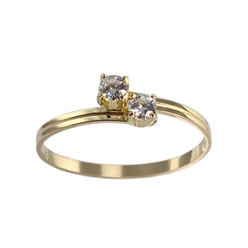 Bague d'occasion or 750 jaune zirconias