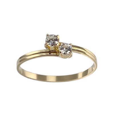 Bague d'occasion or 750 jaune zirconias