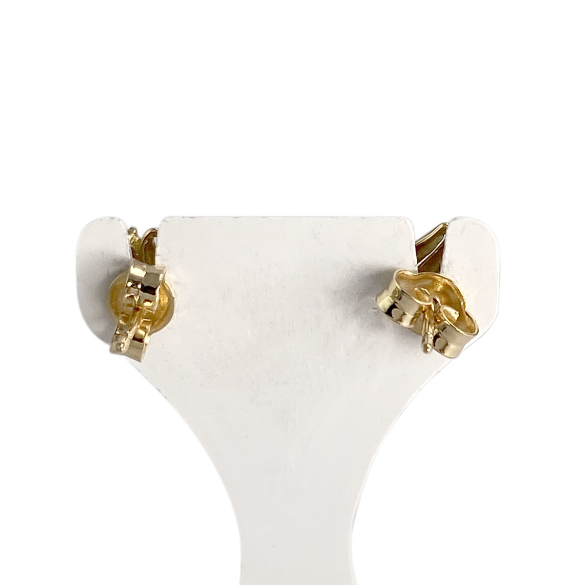 Boucles d'oreilles d'occasion or 750 jaune rubis diamants - vue 3