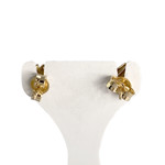 Boucles d'oreilles d'occasion or 750 jaune rubis diamants - vue 3