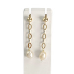 Boucles d'oreilles d'occasion or 750 jaune perle de culture - vue 1