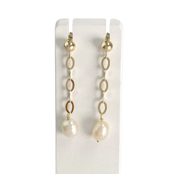 Boucles d'oreilles d'occasion or 750 jaune perle de culture