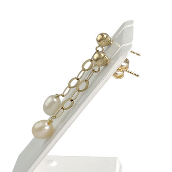 Boucles d'oreilles d'occasion or 750 jaune perle de culture