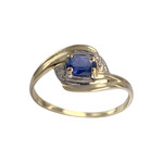Bague d'occasion  or 750 2 tons diamants saphir - vue 1