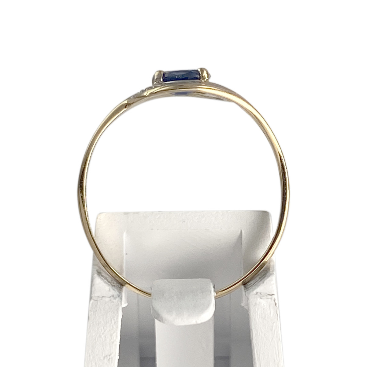 Bague d'occasion  or 750 2 tons diamants saphir - vue 3