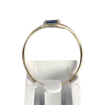 Pre-owned ring, 750 gold, two-tone, diamonds, sapphire