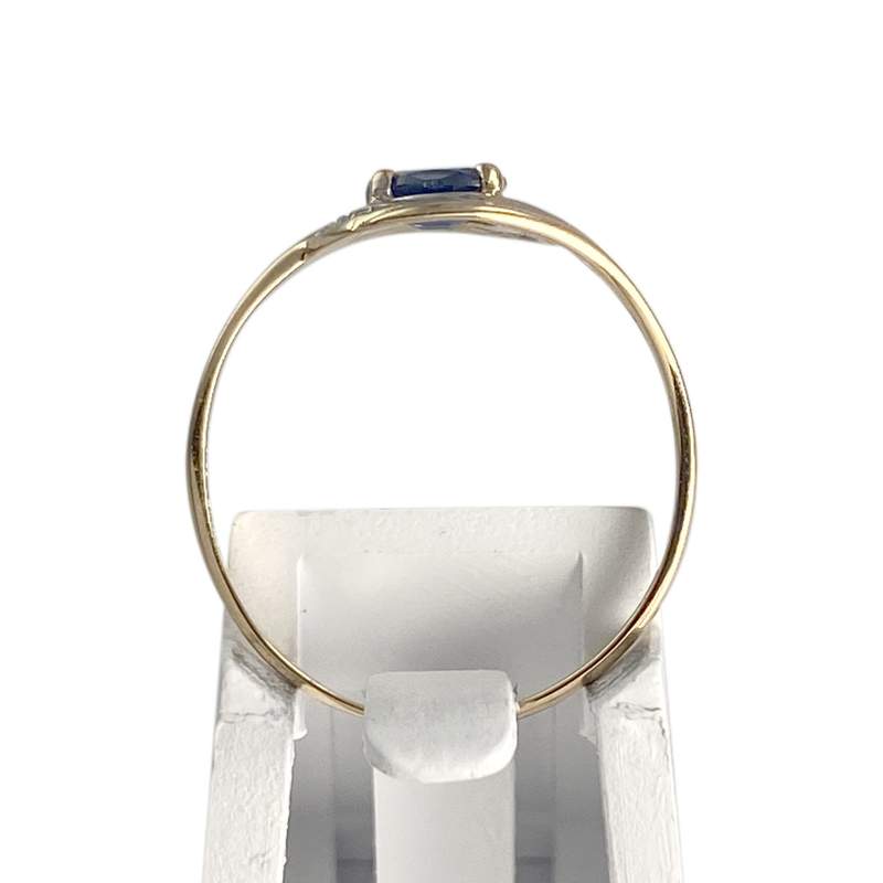 Bague d'occasion  or 750 2 tons diamants saphir - vue 3