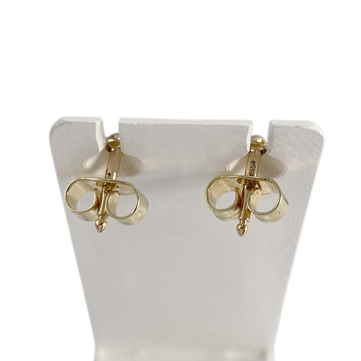 Boucles d'oreilles d'occasion or 750 jaune zirconias saphirs - vue 3