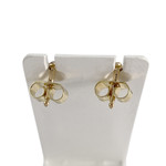 Boucles d'oreilles d'occasion or 750 jaune zirconias saphirs - vue 3
