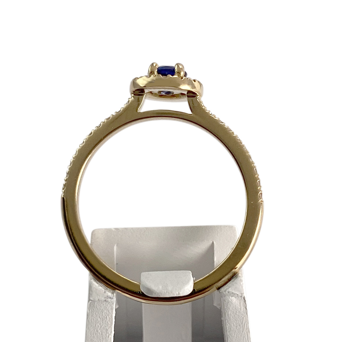 Bague d'occasion or 750 jaune diamants saphir - vue 3
