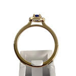 Bague d'occasion or 750 jaune diamants saphir - vue 3