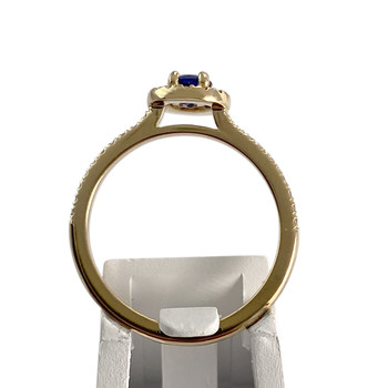 Bague d'occasion or 750 jaune diamants saphir