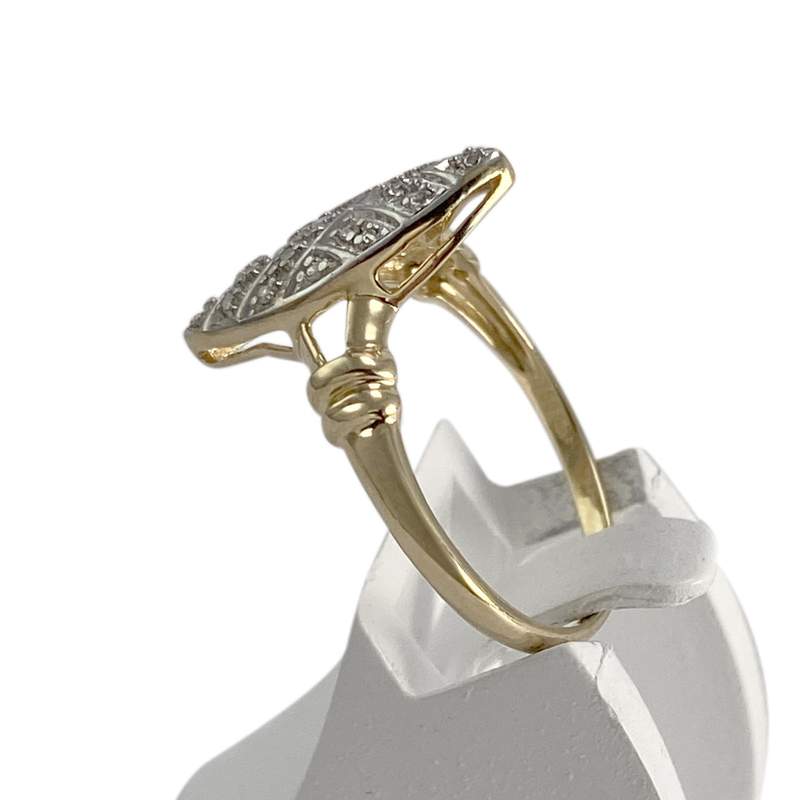 Bague d'occasion 2 ors 750 marquise diamants - vue 1