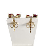Boucles d'oreilles d'occasion or 750 2 tons diamants rubis - vue 3