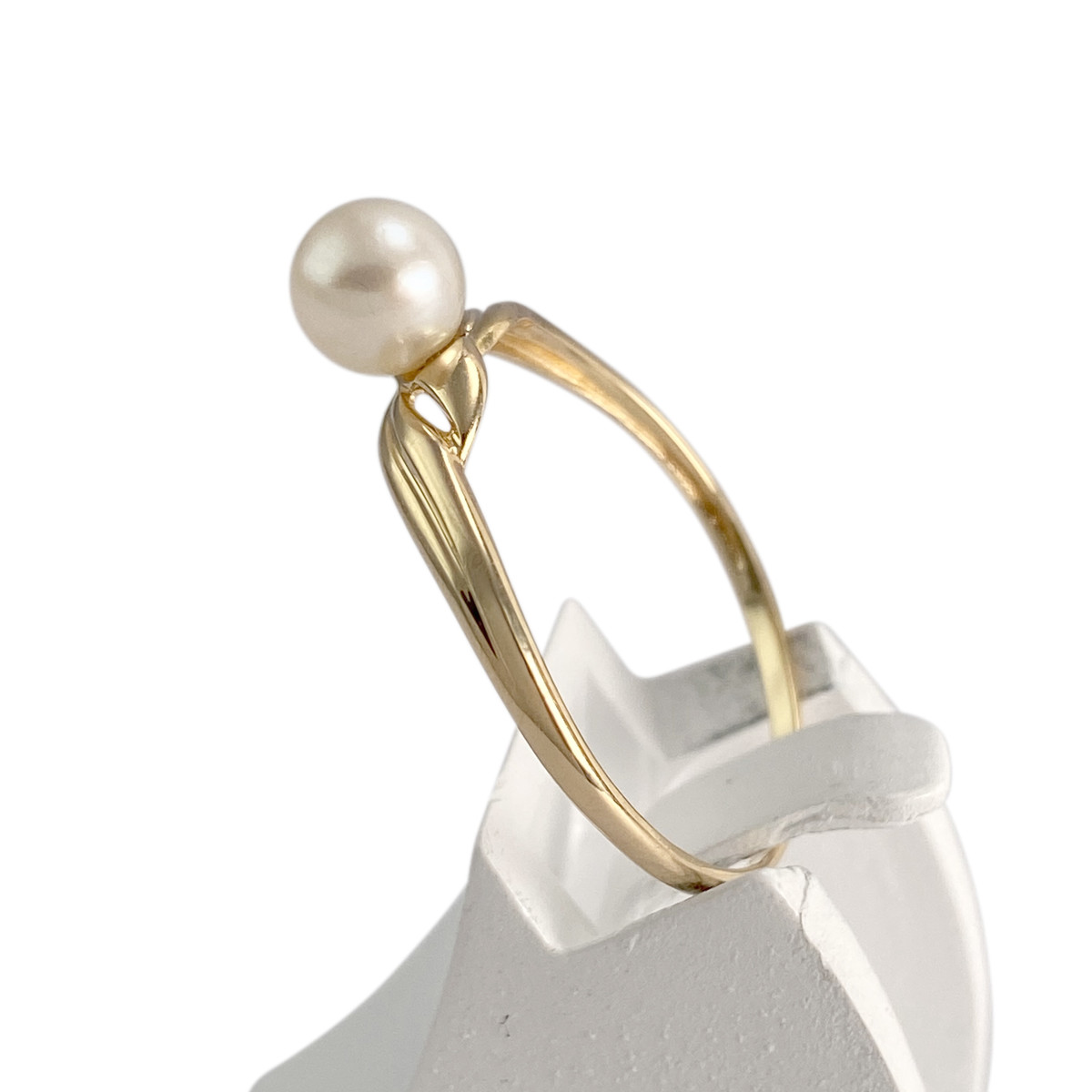 Bague d'occasion or 750 jaune perle de culture - vue 2