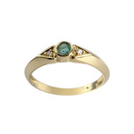 Bague d'occasion or 750 jaune diamants émeraude - vue 1