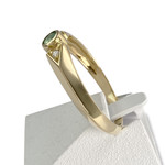 Bague d'occasion or 750 jaune diamants émeraude - vue 2