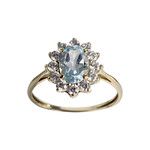 Bague d'occasion or 375 jaunezirconias topaze bleue - vue 1