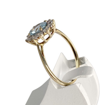 Bague d'occasion or 375 jaunezirconias topaze bleue