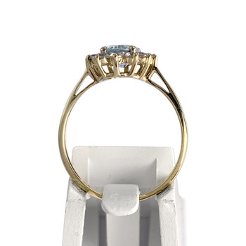 Bague d'occasion or 375 jaunezirconias topaze bleue