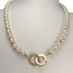 Collier d'occasion or 750 jaune perles de culture - vue 2