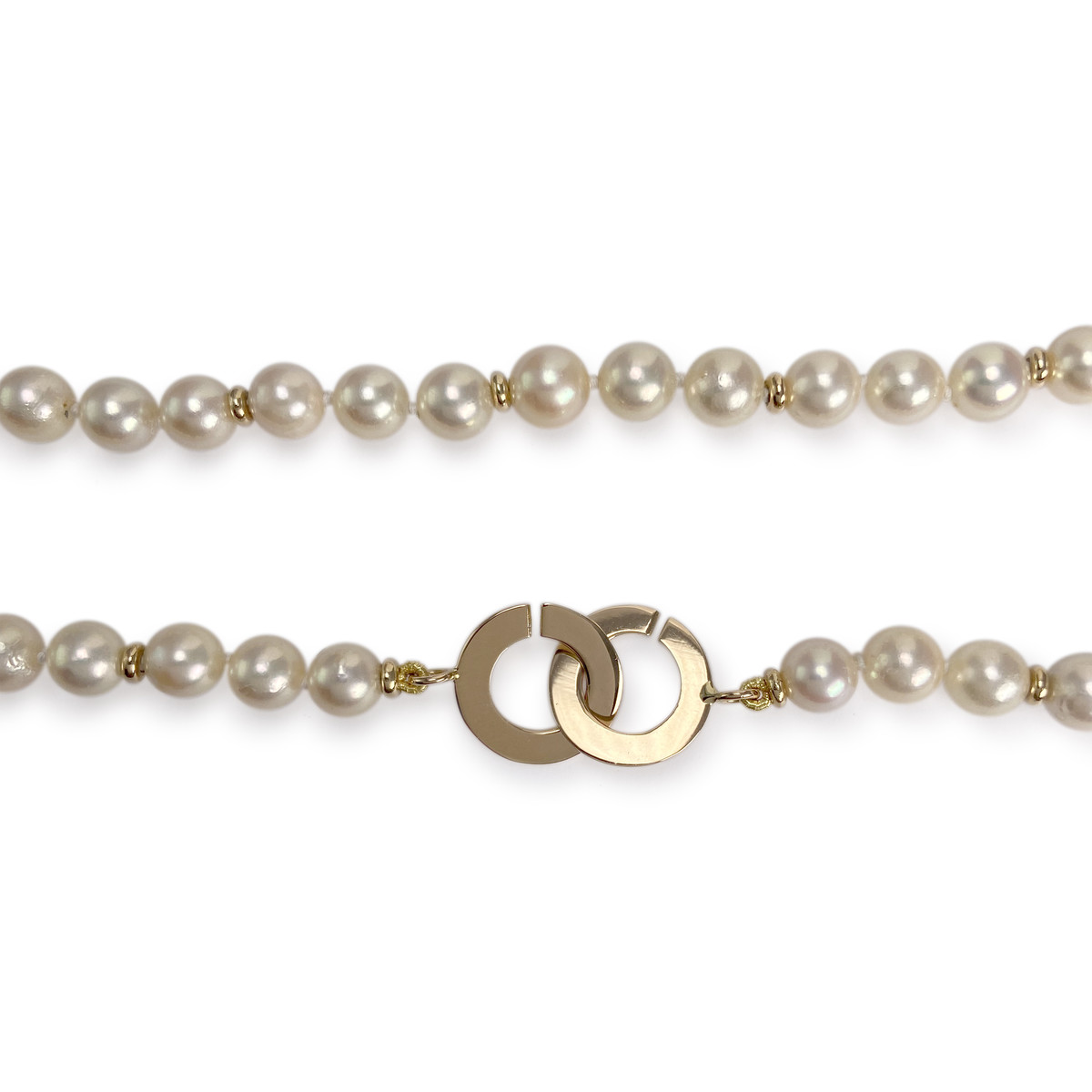 Collier d'occasion or 750 jaune perles de culture - vue 3