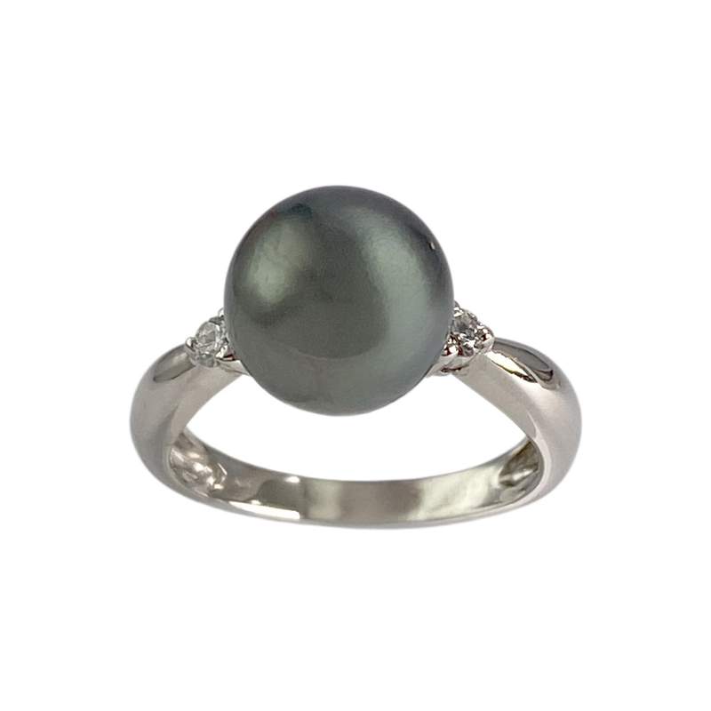 Bague d'occasion or 750 blanc diamant perle de culture - vue 1