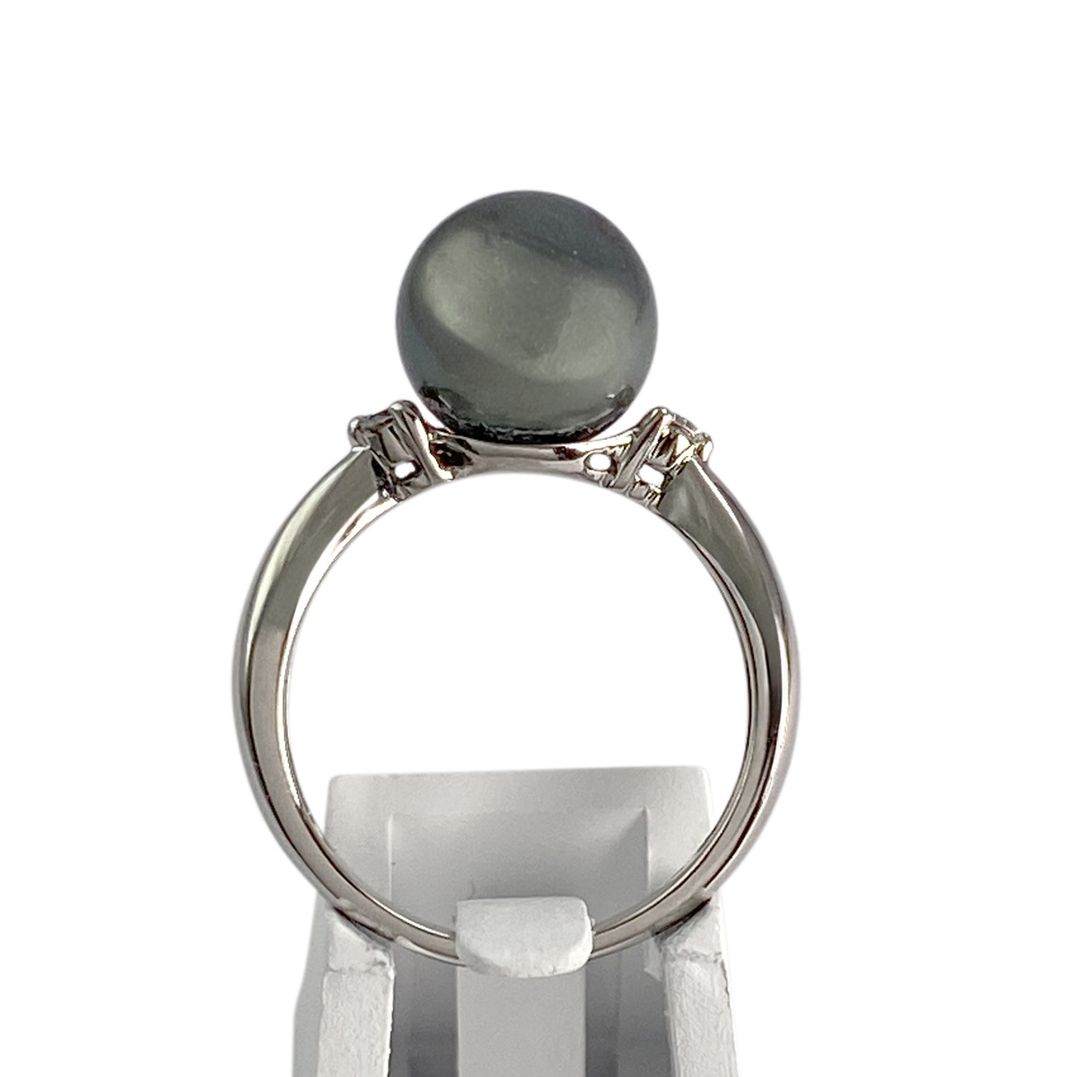 Bague d'occasion or 750 blanc diamant perle de culture - vue 3