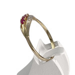 Bague d'occasion or 750 2 tons rubis diamant - vue 2