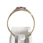 Bague d'occasion or 750 2 tons rubis diamant - vue 3