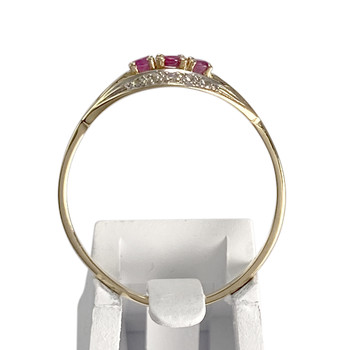 Bague d'occasion or 750 2 tons rubis diamant