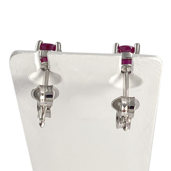 Boucles d'oreilles d'occasion or 750 blanc diamants rubis