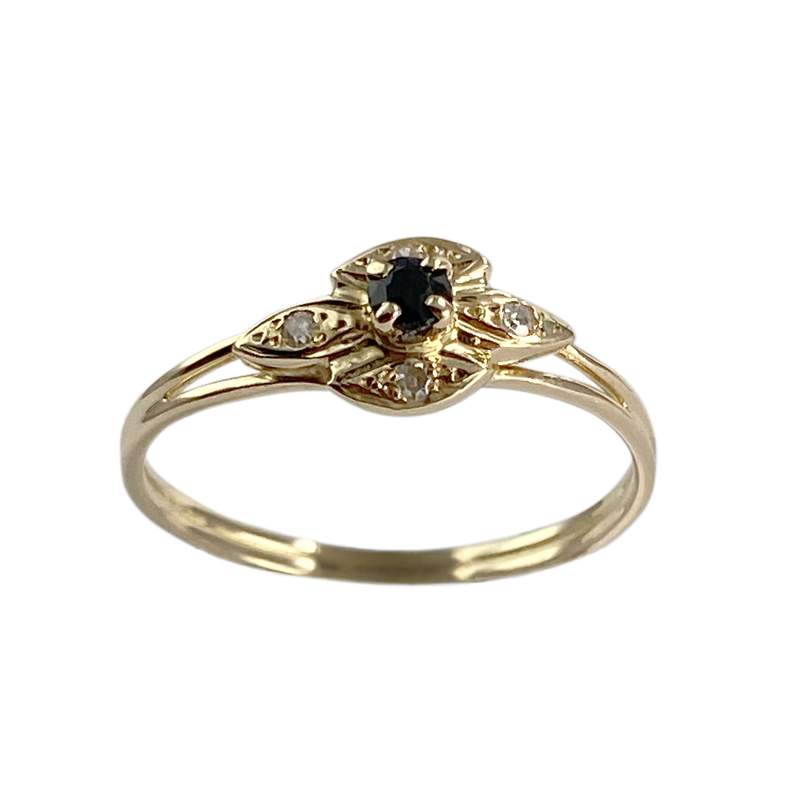 Bague d'occasion or 750 jaune saphir diamant - vue 1