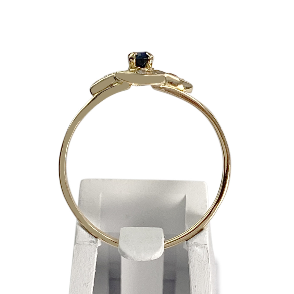 Bague d'occasion or 750 jaune saphir diamant - vue 3